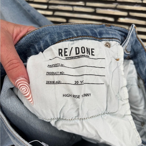 NWT. RE/DONE Originals High Rise Ankle Crop Stretch in Mid 90s Wash. Size 26 - Picture 10 of 11